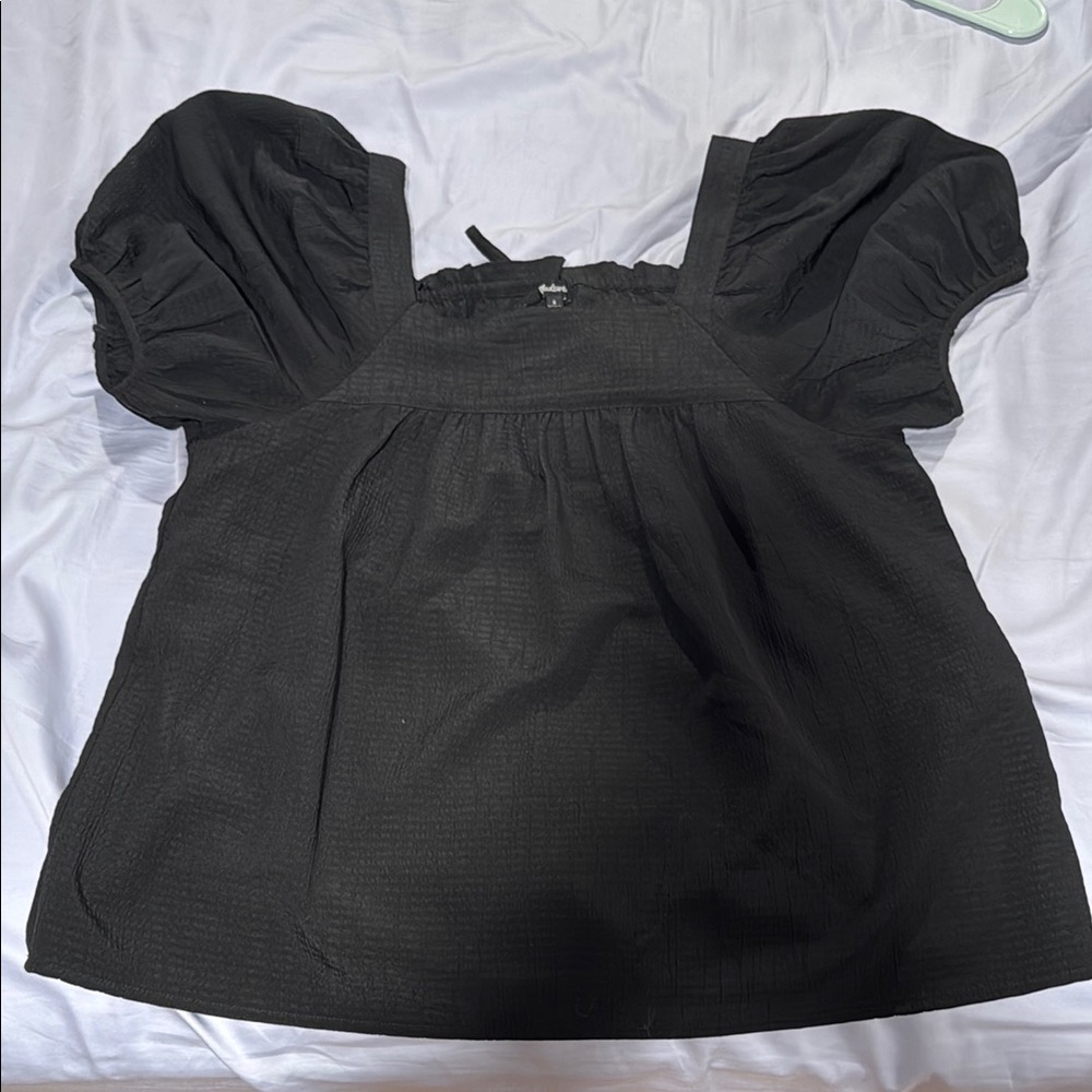 Madewell Black Puff Sleeve Blouse